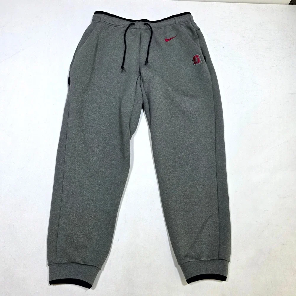 Nike Stanford University Sweatpants Mens L Gray Dri-FIT Joggers NCAA Training